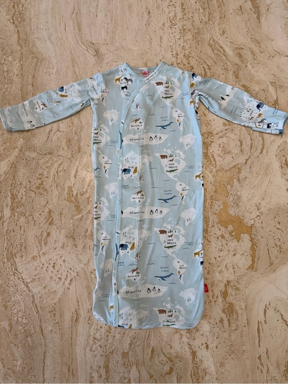 Magnetic Me Light Blue Animal & Map Print Sleep Sack